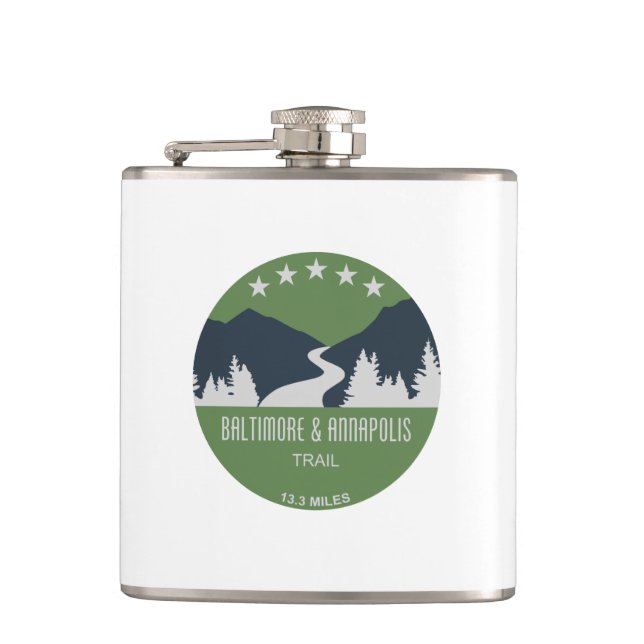 Baltimore & Annapolis Trail Hip Flask (Front)