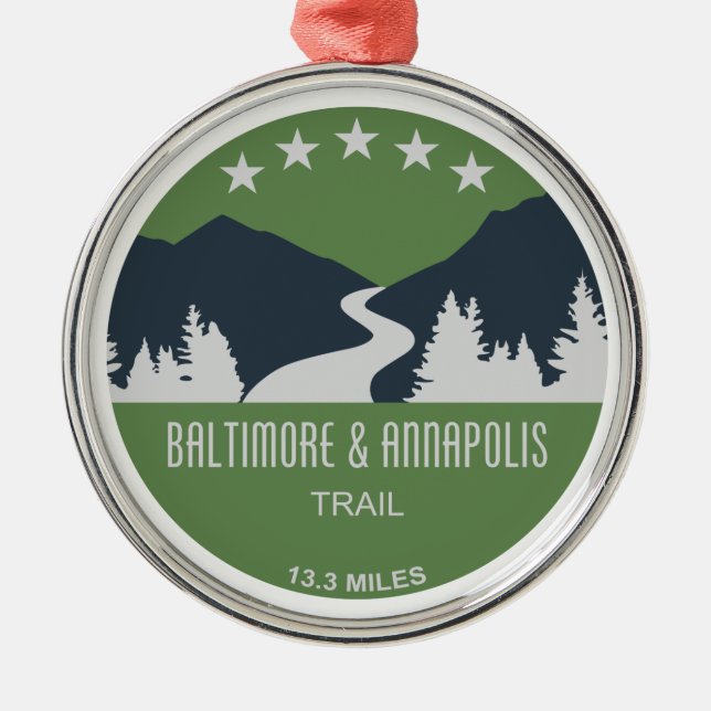 Baltimore & Annapolis Trail Metal Tree Decoration (Front)