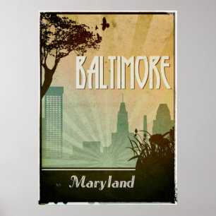 Baltimore Art Deco Design City Poster artwork -