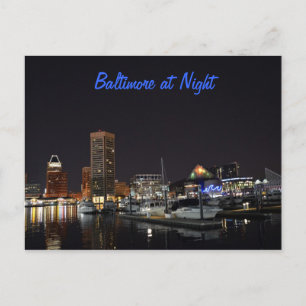 Baltimore at Night Postcard