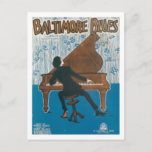 Baltimore Blues Vintage Songbook Cover Postcard