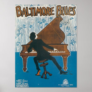 Baltimore Blues Vintage Songbook Cover Poster