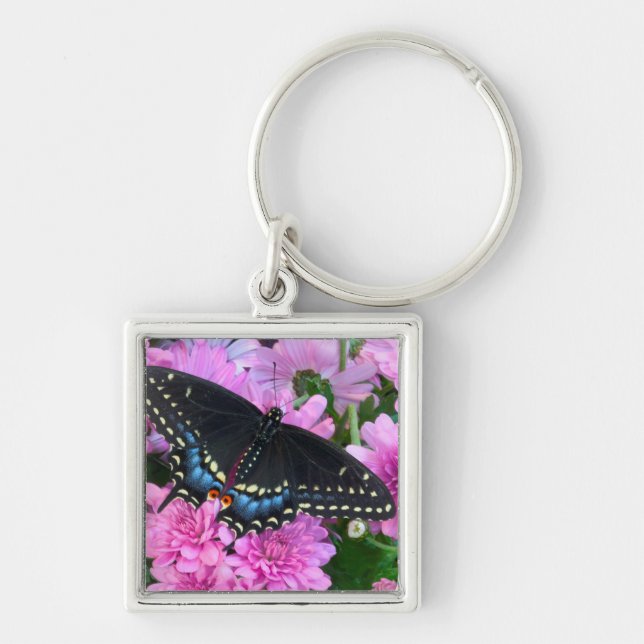 Baltimore Chequered Butterfly Key Ring (Front)