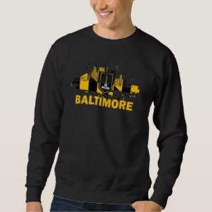 Baltimore City Flag Downtown Skyline Baltimore Sky Sweatshirt
