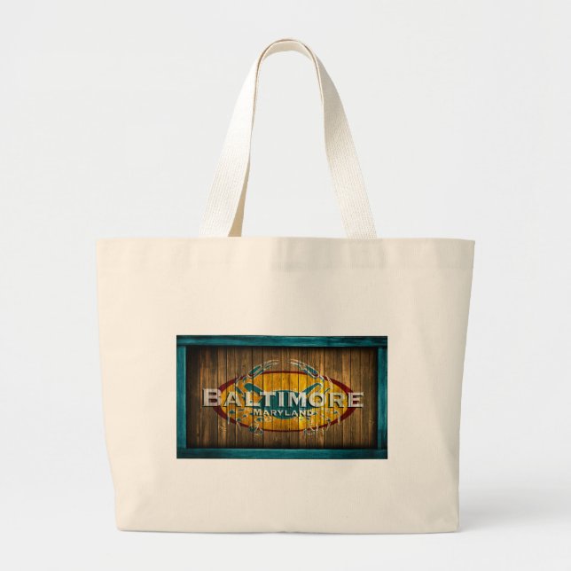 Baltimore Crab Large Tote Bag (Front)