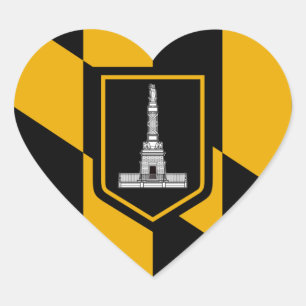 Baltimore Flag Heart Sticker