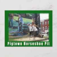 Baltimore Green Space Pigtown Horse Shoes postcard