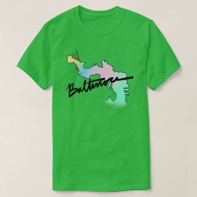 Baltimore Harbour Summer Fade T-Shirt (Design Front)
