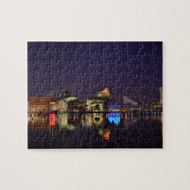Baltimore Inner Harbour at Night Jigsaw Puzzle (Horizontal)