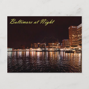 Baltimore Inner Harbour at Night Postcard