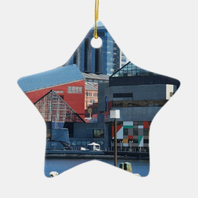 Baltimore Inner Harbour Ceramic Tree Decoration (Front)