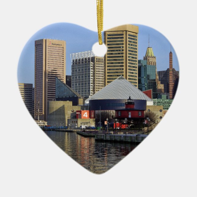 Baltimore Inner Harbour Ceramic Tree Decoration (Front)