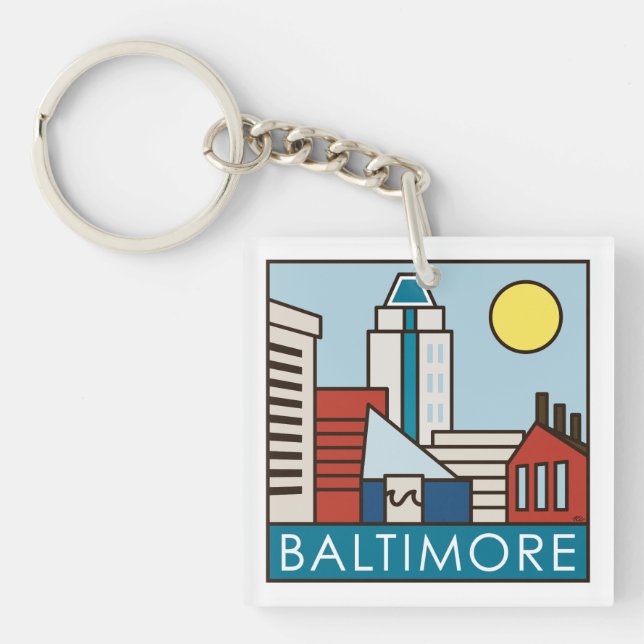 Baltimore Inner Harbour Key Ring (Front)