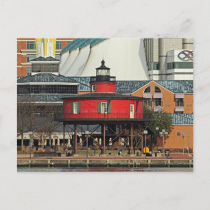 Baltimore Inner Harbour Seven Foot Knoll Lighthous Postcard
