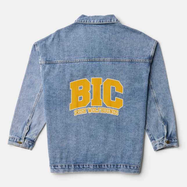 Baltimore International College Irish Wolfhounds 0 Denim Jacket (Back)