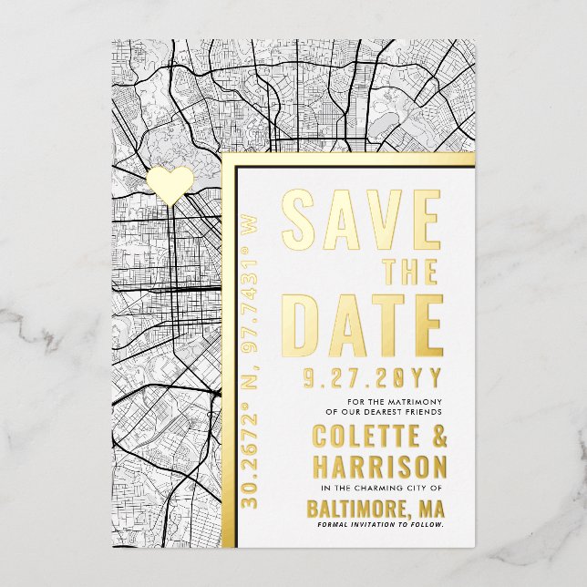 Baltimore Love Locator | Wedding Save the Date (Front)