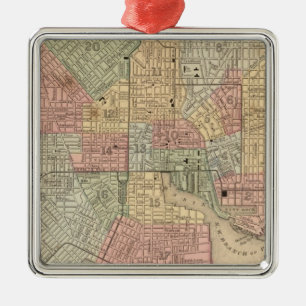 Baltimore Map by Mitchell Metal Tree Decoration