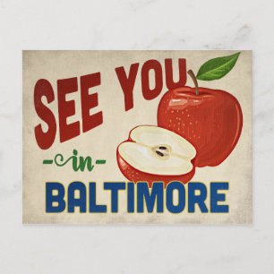 Baltimore Maryland Apple - Vintage Travel Postcard