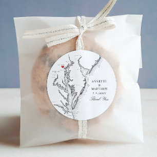 Baltimore Maryland Black White Wedding Favour Classic Round Sticker