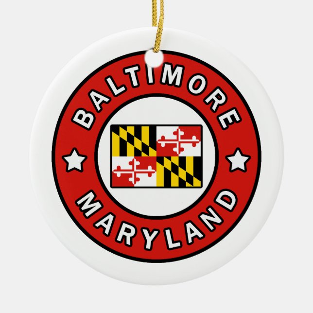 Baltimore Maryland Ceramic Tree Decoration (Front)