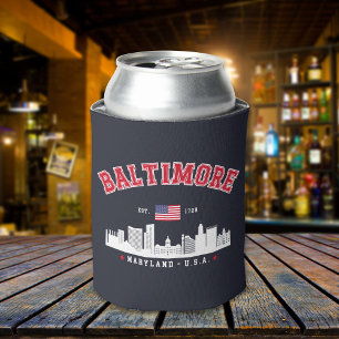 Baltimore Maryland Chic Cityscape Design Can Cooler
