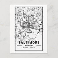 Baltimore, Maryland City Map Minimalist Art