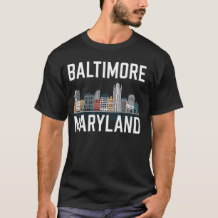 Baltimore Maryland City Skyline Souvenir MD Home S T-Shirt