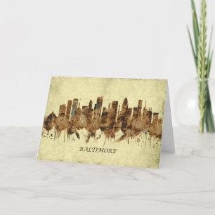 Baltimore Maryland Cityscape Holiday Card