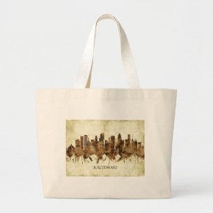 Baltimore Maryland Cityscape Large Tote Bag