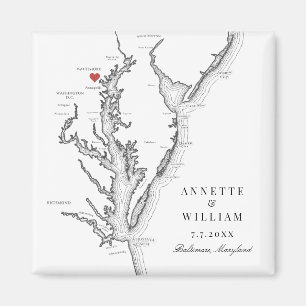 Baltimore Maryland Elegant Black White Wedding Magnet