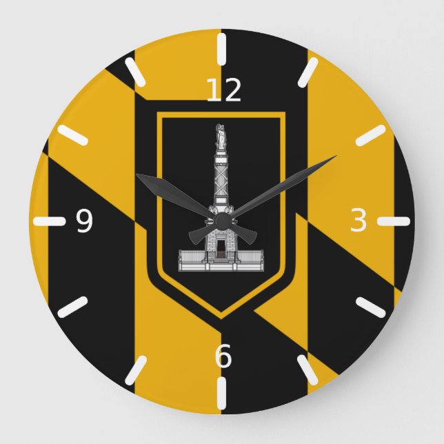 Baltimore (Maryland)  flag Large Clock (Front)
