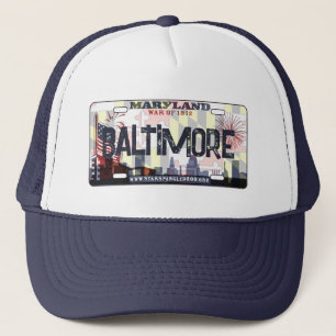 Baltimore Maryland flag license plate hat