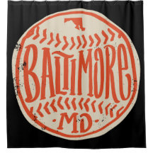 Baltimore Maryland Hand-Drawn Baseball Typography 
