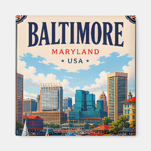 ⚓ Baltimore Maryland Harbour And Skyline Magnet