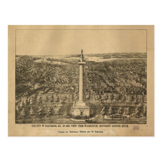 Baltimore, Maryland in 1880 Postcard