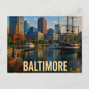 Baltimore Maryland Inner Harbour travel gift Postcard