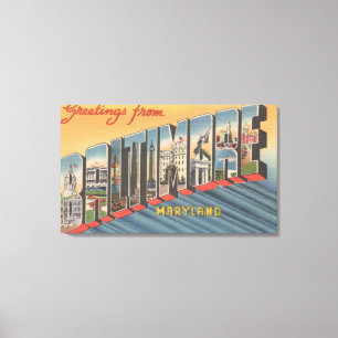 Baltimore, Maryland - Large Letter Scenes 2 Canvas Print