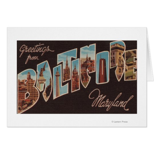 Baltimore, Maryland - Large Letter Scenes 3 Card