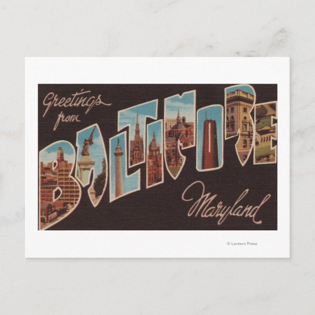 Baltimore, Maryland - Large Letter Scenes 3 Postcard (Front)