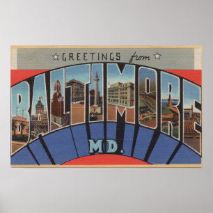 Baltimore, Maryland - Large Letter Scenes 3 Poster