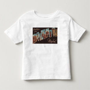 Baltimore, Maryland - Large Letter Scenes 3 Toddler T-Shirt