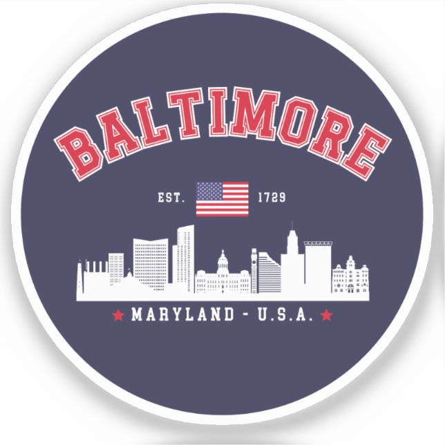 Baltimore Maryland Modern Skyline city (Front)