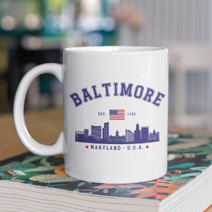 Baltimore Maryland Modern Skyline city Coffee Mug