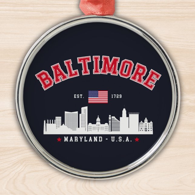Baltimore Maryland Modern Skyline city Metal Tree Decoration (Creator Uploaded)