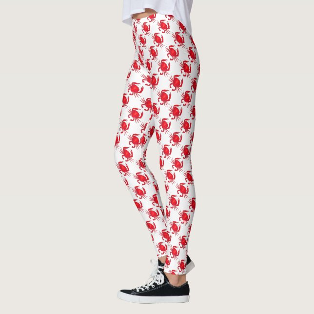 Baltimore Maryland Red Crab Crabs Seafood Foodie Leggings (Left)