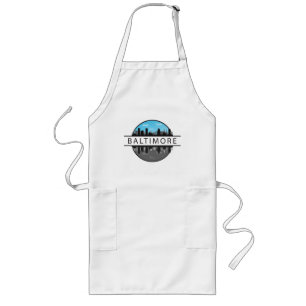 Baltimore Maryland Skyline Long Apron