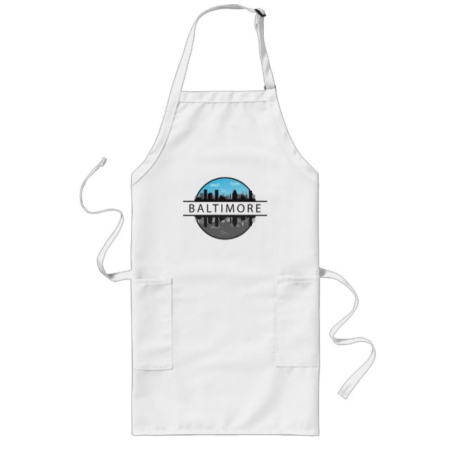 Baltimore Maryland Skyline Long Apron (Front)