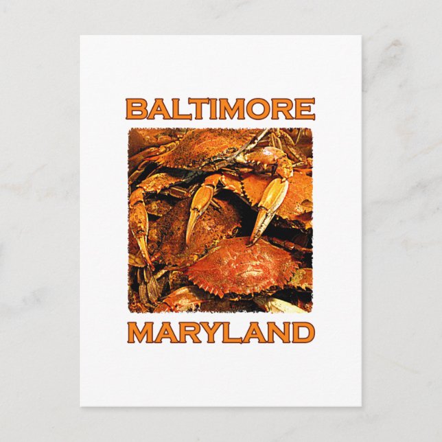 Baltimore Maryland Steamed Crabs Logo Postcard (Front)