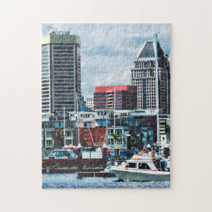 Baltimore MD - Baltimore Skyline at Charles River Jigsaw Puzzle