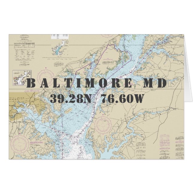 Baltimore MD Chesapeake Nautical Navigation Chart (Front Horizontal)